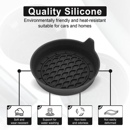 SINGARO Cup Holder Coaster – Silicone, Non-Slip – 4 Pack, Black